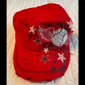 Women’s Customized Bling Red Baseball Cap